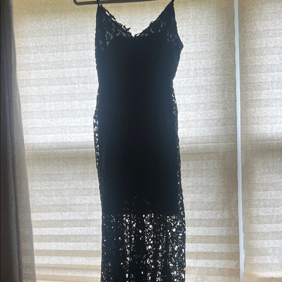 Astr Black Lace Backless Dress - Picture 1 of 4